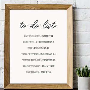 Spiritual"To Do List"- Bible Verse Wall Art-8x10"- Scripture Wall Art- Ready to Frame. Home Décor, Office Décor-Christian Wall Art. Perfect Inspirational & Encouraging Verses To Get You Thru Any Day!