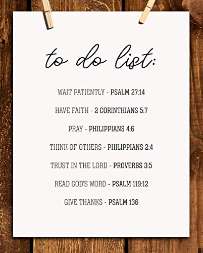 Spiritual"To Do List"- Bible Verse Wall Art-8x10"- Scripture Wall Art- Ready to Frame. Home Décor, Office Décor-Christian Wall Art. Perfect Inspirational & Encouraging Verses To Get You Thru Any Day!