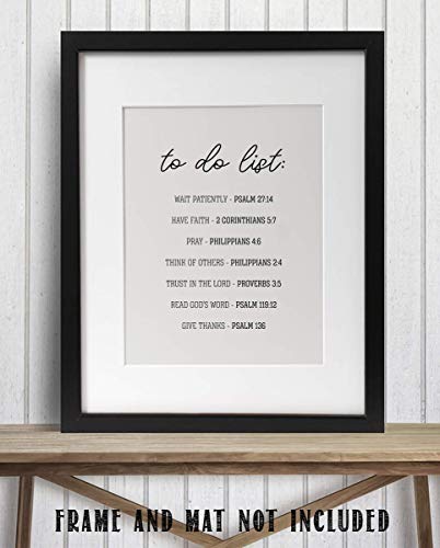 Spiritual"To Do List"- Bible Verse Wall Art-8x10"- Scripture Wall Art- Ready to Frame. Home Décor, Office Décor-Christian Wall Art. Perfect Inspirational & Encouraging Verses To Get You Thru Any Day!