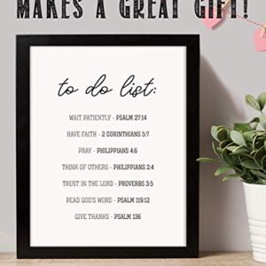 Spiritual"To Do List"- Bible Verse Wall Art-8x10"- Scripture Wall Art- Ready to Frame. Home Décor, Office Décor-Christian Wall Art. Perfect Inspirational & Encouraging Verses To Get You Thru Any Day!