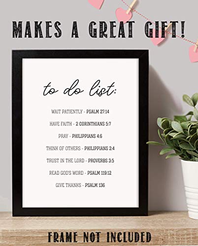 Spiritual"To Do List"- Bible Verse Wall Art-8x10"- Scripture Wall Art- Ready to Frame. Home Décor, Office Décor-Christian Wall Art. Perfect Inspirational & Encouraging Verses To Get You Thru Any Day!