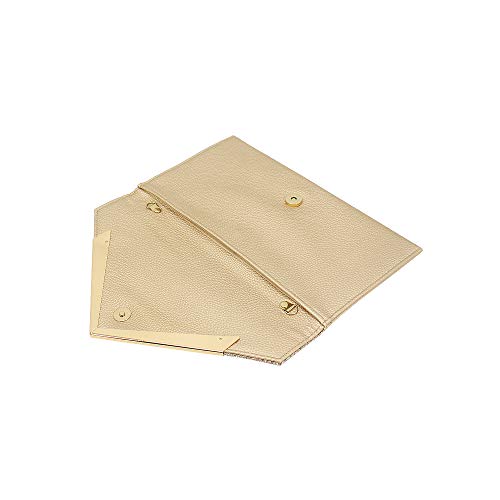 ZIUMUDY PU Leather Glitter Envelope Evening Wedding Clutch Party Handbag Purse Bag (Gold)