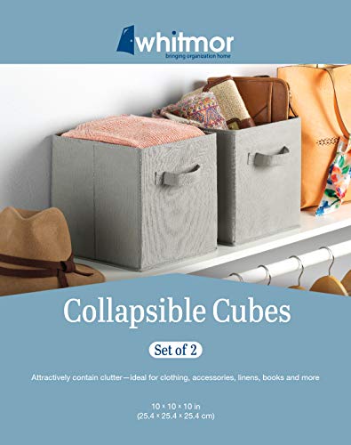 Whitmor, Gray, Collapsible Cubes, Set of 2