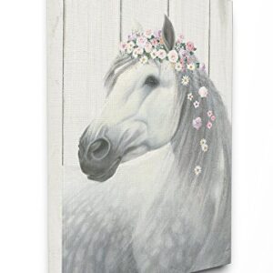 Stupell Industries Spirit Stallion Horse with Flower Crown Stretched Canvas Wall Art, Proudly Made in USA, 16 x 20