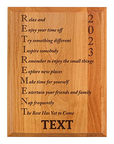 Personalized Retirement Plaque 2023 Custom Name Acrostic Poem Retirement Gifts Women Men Retirement Party 7x9 Oak Wood Custom Engraved Plaque Wood