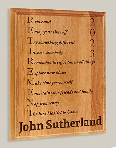 Personalized Retirement Plaque 2023 Custom Name Acrostic Poem Retirement Gifts Women Men Retirement Party 7x9 Oak Wood Custom Engraved Plaque Wood