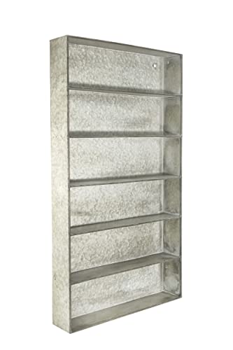 Creative Co-Op Distressed Grey Metal 6 Tier Wall Shelf