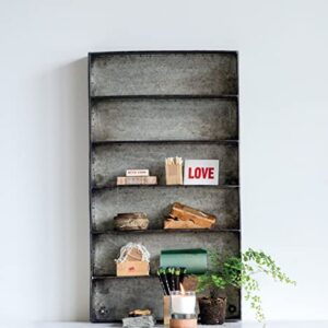 Creative Co-Op Distressed Grey Metal 6 Tier Wall Shelf