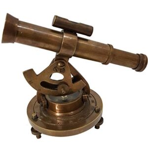 Antique Brass Nautical Alidade Telescope Compass Surveying Theodolite Marine Home/Office Table Decor Antique Survey Transit Telescope Instrument Compass