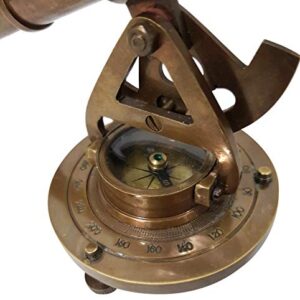 Antique Brass Nautical Alidade Telescope Compass Surveying Theodolite Marine Home/Office Table Decor Antique Survey Transit Telescope Instrument Compass