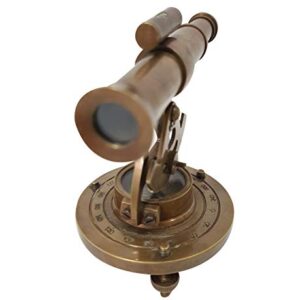 Antique Brass Nautical Alidade Telescope Compass Surveying Theodolite Marine Home/Office Table Decor Antique Survey Transit Telescope Instrument Compass