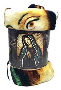 american heritage collection blessed mary royal plush raschel throw 50 x 60