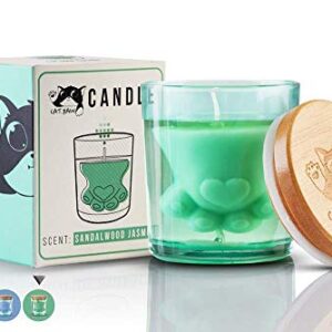 Cat Paw Sandalwood Jasmine Scented Candle - Unique and Cute for Cat Lovers
