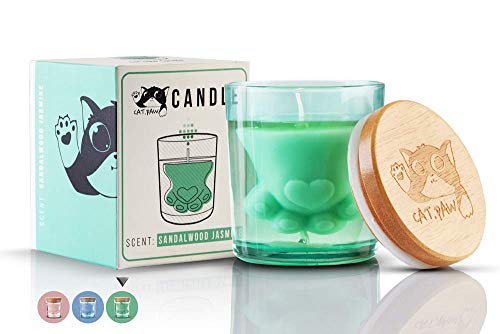 Cat Paw Sandalwood Jasmine Scented Candle - Unique and Cute for Cat Lovers