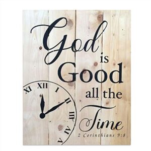 “god is good all the time”- inspirational rustic wall art- 8 x 10″- bible verse print- ready to frame. home-kitchen decor. 2 corinthians 9:8 verse. perfect christian gift. printed on photo paper.