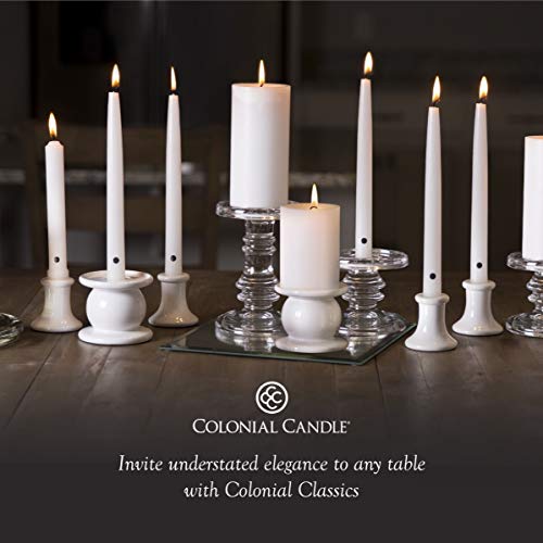 Colonial Candle Unscented Taper Candle, Handipt Collection, Ivory, 10 In, Pack of 12 - Up to 8 Hours Burn