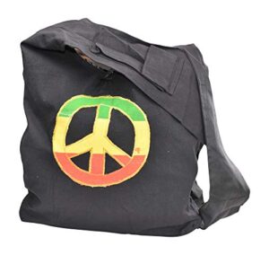 hippie bag – boho bag – hobo hippie purse – indie style hippie crossbody bag – bohemian sling shoulder bag by mandala crafts, peace sign