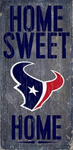 houston texans official nfl 14.5 inch x 9.5 inch wood sign home sweet home by fan creations 048418