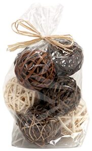 bag of brown natural wicker 4″ dia twig orbs balls – bag of 9