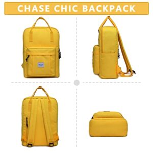 Backpack for Women, Chasechic Lightweight Cute School Bookbag for Teen Girls Hiking Casual Aesthetic Daypack Yellow