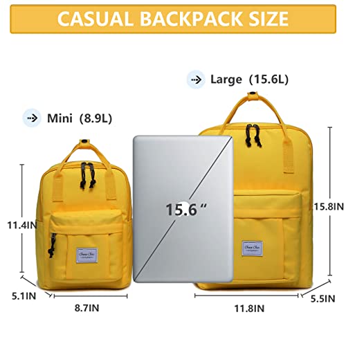 Backpack for Women, Chasechic Lightweight Cute School Bookbag for Teen Girls Hiking Casual Aesthetic Daypack Yellow