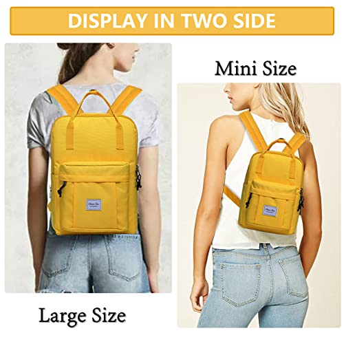 Backpack for Women, Chasechic Lightweight Cute School Bookbag for Teen Girls Hiking Casual Aesthetic Daypack Yellow