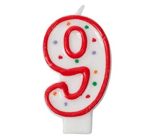 jacent polka dot number birthday candle cake topper – #9 candle