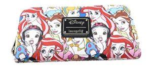 loungefly disney princesses classic print pebble wallet, multi, one size