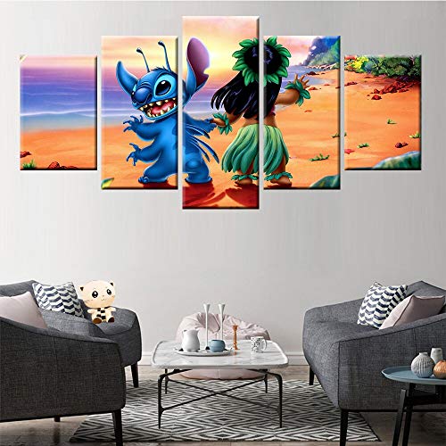 VINMEN 5 Panel HD Print Movie Characters Canvas Painting Poster Wall Art Painting Home Decor Kids Room Bedroom Photo, 20X35 20X45 20X55 cm