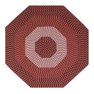better trends alpine braid collection is durable & stain resistant reversible indoor area utility rug 100% polypropylene in vibrant colors, 72″ octagonal, burgundy stripe