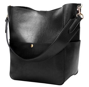 molodo womens handbag, pu leather bucket tote purse and handbags medium satchel hobo purse designer work shoulder bags