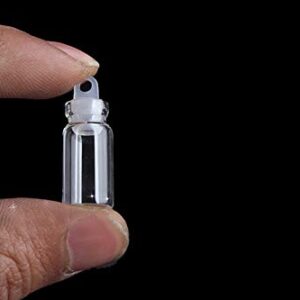 UUYYEO 30 Pcs Mini Glass Wishing Bottles Message Bottle Clear Tiny Jars Vials with Plastic Stopper 1ml