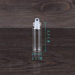 UUYYEO 30 Pcs Mini Glass Wishing Bottles Message Bottle Clear Tiny Jars Vials with Plastic Stopper 1ml