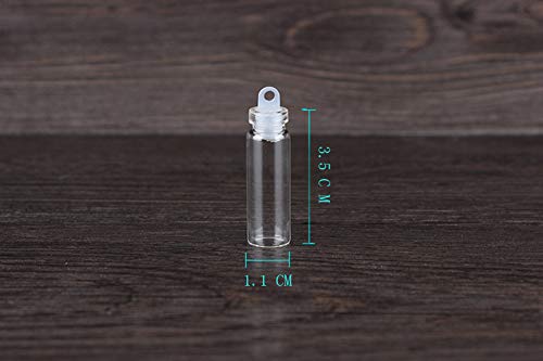 UUYYEO 30 Pcs Mini Glass Wishing Bottles Message Bottle Clear Tiny Jars Vials with Plastic Stopper 1ml