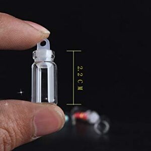 UUYYEO 30 Pcs Mini Glass Wishing Bottles Message Bottle Clear Tiny Jars Vials with Plastic Stopper 1ml