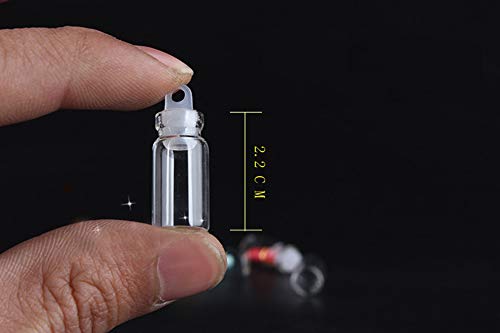 UUYYEO 30 Pcs Mini Glass Wishing Bottles Message Bottle Clear Tiny Jars Vials with Plastic Stopper 1ml