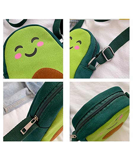 MILATA Fruit Avocado Shape Design Novelty Girls Purse Canvas Crossbody Bag Chic Shoulder Bag for Women