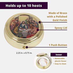 Gold Toned Catholic Communion Chalice Eucharist Host Carrier Travelling Pyx
