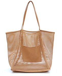 mesh beach tote womens shoulder handbag