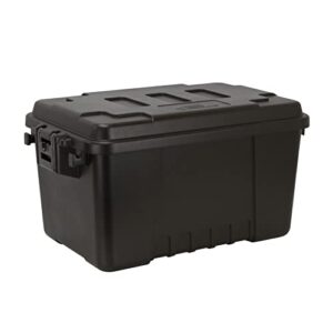 plano sportsman trunk, black, small, lockable storage box, airline approved sportsman trunk, hunting gear and ammunition bin, heavy-duty containers for camping, 56-quart
