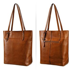 S-ZONE Vintage Genuine Leather Tote Shoulder Bag Handbag Big Large Capacity 2.0