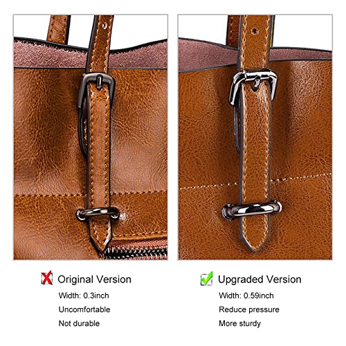 S-ZONE Vintage Genuine Leather Tote Shoulder Bag Handbag Big Large Capacity 2.0