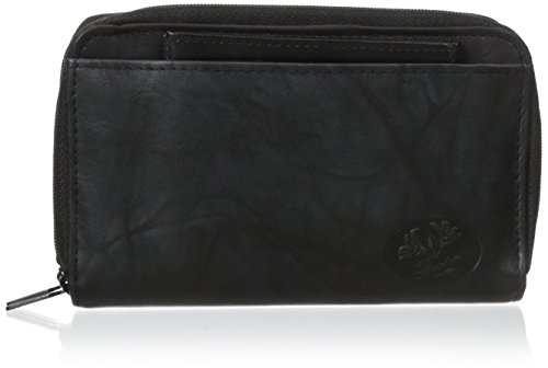 Buxton Women's Heiress Double Zip Organizer, Black, One Size