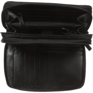 Buxton Women's Heiress Double Zip Organizer, Black, One Size