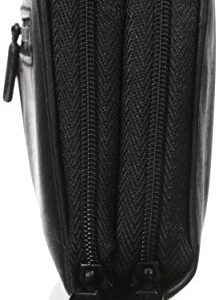 Buxton Women's Heiress Double Zip Organizer, Black, One Size