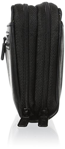 Buxton Women's Heiress Double Zip Organizer, Black, One Size