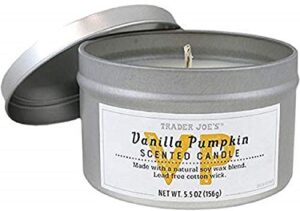 trader joes natural soy vanilla pumpkin scented candle