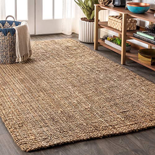 JONATHAN Y Pata Hand Woven Chunky Jute Natural 8 ft. x 10 ft. Area-Rug, Farmhouse, Easy-Cleaning, for Bedroom, Kitchen, Living Room,NRF102A-8