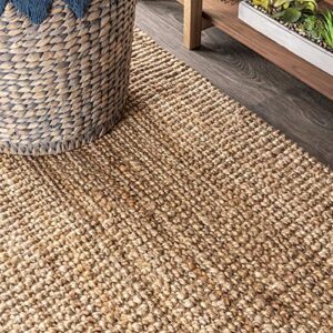 JONATHAN Y Pata Hand Woven Chunky Jute Natural 8 ft. x 10 ft. Area-Rug, Farmhouse, Easy-Cleaning, for Bedroom, Kitchen, Living Room,NRF102A-8