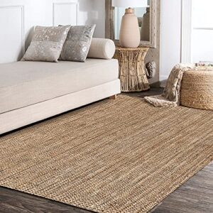 JONATHAN Y Pata Hand Woven Chunky Jute Natural 8 ft. x 10 ft. Area-Rug, Farmhouse, Easy-Cleaning, for Bedroom, Kitchen, Living Room,NRF102A-8